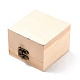木製収納ボックス  アクセサリー箱  鉄の留め金付き  正方形  バリーウッド  9.9x9.1x6.5cm  内径：76x75mm OBOX-WH0004-03A-2