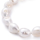Pulseras de perlas keshi con perlas barrocas naturales BJEW-JB05262-2