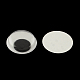 En blanco y negro de plástico meneo ojos saltones botones y accesorios de diy artesanías de álbum de recortes de juguete con parche de la etiqueta en la parte posterior KY-S002B-10mm-2