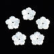 パールシェルビーズの天然な白いシェルマザーオブパール  花  12x12x2mm  穴：1mm SSHEL-T014-42A-1