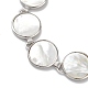Natural White Shell Link Chain Bracelets BJEW-E077-02P-03-2