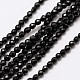 Natural Black Onyx Beads Strands G-A129-3mm-25-1
