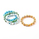 Bracelets extensibles en perles rondes au chalumeau mauvais œil BJEW-JB06211-1