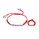 Conjuntos de pulseras y anillos de cuentas trenzados con cordón de nylon ajustable SJEW-JS01029-03-1