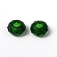 Fascinant sans noyau métallique rondelle breloque vert foncé verre grand trou perles européennes s'adapte aux bracelets et colliers X-GDA007-18-3