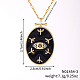 Элегантные латунные ожерелья с прозрачными кубическими цирконами и эмалью в виде счастливого глаза RW8317-3-2