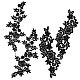 Gorgecraftレース刺繡縫製繊維  DIYアクセサリー  花/バラ  ブラック  270x72x1.5mm DIY-GF0001-67-1