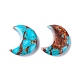 Cabochons de bronzite naturelle & turquoise synthétique assemblés G-K317-B05-2