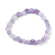 Natural Lavender Jade Bead Stretch Bracelets X-BJEW-K213-16-2