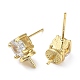 Brass Cubic Zirconia Stud Earring Findings ZIRC-Q204-05G-2