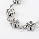 Tibétain main perles de fleurs en alliage de style colliers bracelets chaînes pour création de AJEW-JB00081-03-2