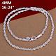 Popular Silver Color Plated Brass Rope Chain Necklaces For Men NJEW-BB12699-20-2