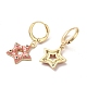 Star Real 18K Gold Plated Brass Dangle Leverback Earrings EJEW-L268-033G-01-2