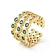Micro Pave Green Cubic Zirconia Cuff Rings RJEW-G262-02G-3