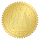 自己接着金箔エンボスステッカー  メダル装飾ステッカー  木模様  5x5cm DIY-WH0211-139-1