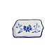 ミニチュアセラミック長方形ソーサーオーナメント  マイクロランドスケープガーデンドールハウスアクセサリー  小道具の装飾のふりをする  花柄  60x40mm BOTT-PW0002-127F-1