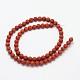 Mattiert runde natürliche rote Jaspis Perlen Stränge G-N0166-50-6mm-3