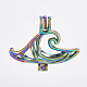 Plated Alloy Bead Cage Pendants PALLOY-S119-085-1