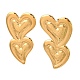 Серьги-гвоздики в форме сердца из нержавеющей стали 304 EJEW-I320-24G-05-4