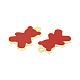 合金エナメルチャーム  クマのチャーム  ゴールドカラー  チョコレート  20.5x13x1mm  穴：1.7mm ENAM-G212-16G-07-2