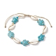 Натуральная смешанная ракушка каури с браслетами из синтетической бирюзы AJEW-AN00596-02-1