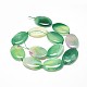 Natural Green Onyx Agate Oval Bead Strands G-P071-99-2