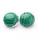 Synthetic Malachite Brass Clip-on Earrings EJEW-A051-A007-1