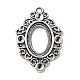 Тибетский стиль сплава кулон горный хрусталь и кабошон с открытой спиной настройки TIBEP-R304-021AS-LF-1
