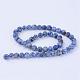 Perles de jaspe tache bleue naturelle G-Q462-6mm-06-2