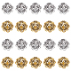 Wadorn 40 pièces 2 couleurs style tibétain chapeau de perles en alliage de zinc FIND-WR0003-77-1