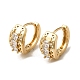 Серьги-кольца из латуни с микропаве из кубического циркония EJEW-L271-19KCG-06-1