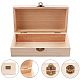 OLYCRAFT 3PCS Unfinished Wooden Box Natural Wood Storage Boxes with Clasp Antique Wooden Treasure Chest Box Keepsake Box for Jewelry Gift Photos Storage and DIY Easter Arts OBOX-OC0001-02-6