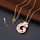 Fashion Tin Alloy Enamel Letter Pendant Necklaces NJEW-BB20985-G-4