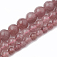 Chapelets de perles aux fraises en quartz naturel G-S295-15-8mm-2