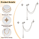 ANATTASOUL 4 Pairs 2 Color Alloy Star Asymmetrical Earrings with Sterling Silver Pins EJEW-AN0001-02-3