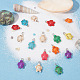 SUNNYCLUE 1 Box 100Pcs Turtle Charms Turtles Bead Charm Colorful Stone Sea Animal Beads Charms Turquoise Tortoise Charms Bulk Summer Hawaii Ocean Charm for Jewelry Making Charms DIY Bracelet Craft G-SC0002-35-4