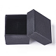 クラフトコットンいっぱい厚紙紙ジュエリーギフトボックス  リングボックス  正方形  ブラック  4.5x4.5x3cm CBOX-WH0003-01A-3