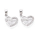 925 серебряное сердечко с микропаве из прозрачных кубических цирконий и подвесками в виде стрекоз&nbsp;STER-T008-83P-1