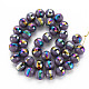 Electroplate Opaque Solid Color Glass Beads Strands EGLA-N006-031-B04-2