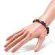 Bracelet extensible en perles rondes avec pierres précieuses et résine pour femme BJEW-JB08665-4