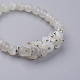Bracelets extensibles en perles de pierre de lune blanche naturelle BJEW-JB03553-03-2