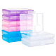 6 Slots Transparent Polypropylene(PP) Storage Box Organizer CON-BC0001-16-1