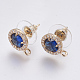 Faceted Glass Stud Earring Findings GLAA-F084-B-2