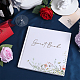 紙の結婚式のゲストブックのメモ帳  結婚式の装飾のため  花の長方形  ホワイト  215x213x15.5mm AJEW-WH0348-156-4