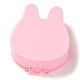 ウサギのプラスチック製ジュエリーボックス  透明カバー付き  ピンク  14.6x12.7x5.5cm OBOX-F006-11-2