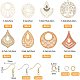 Nbeads 16 paio di kit per la creazione di orecchini pendenti in legno DIY-NB0005-49-2