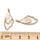 Natural White Shell & Clear Cubic Zirconia & Brass Pendants BSHE-G034-35G-3