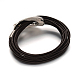 Leather Cord Wrap Bracelets BJEW-L534-07-2