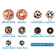 Fashewelry 100pcs 5 styles de perles en bois naturelles imprimées WOOD-FW0001-03-6