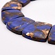 Assembled Synthetic Bronzite and Lapis Lazuli Graduated Beads Strands G-P296-E01-2